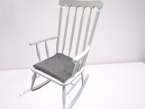 Sandalye 18449 Sallanan Bambu Kayın Ayak parlak Beyaz Lake kumaş 