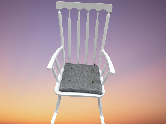 Sandalye 18449 Sallanan Bambu Kayın Ayak parlak Beyaz Lake kumaş 