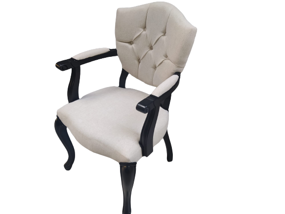 Sandalye 18482 KELEBEK Berjer Model Kayın ASLAN Ayak Siyah Terlet