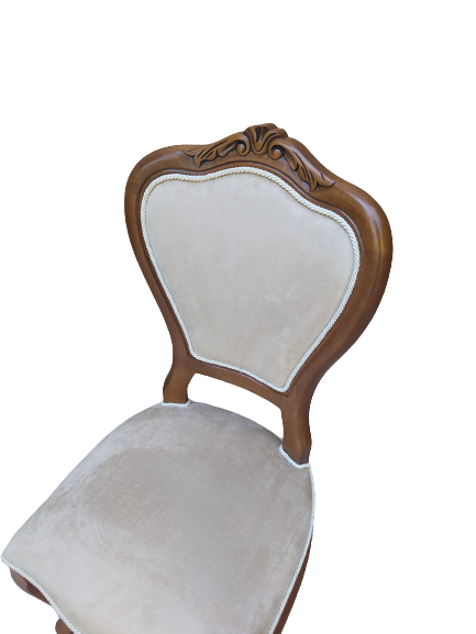Sandalye 18496 Klasik Model Kayın Aslan ayak ceviz babyface kumaş