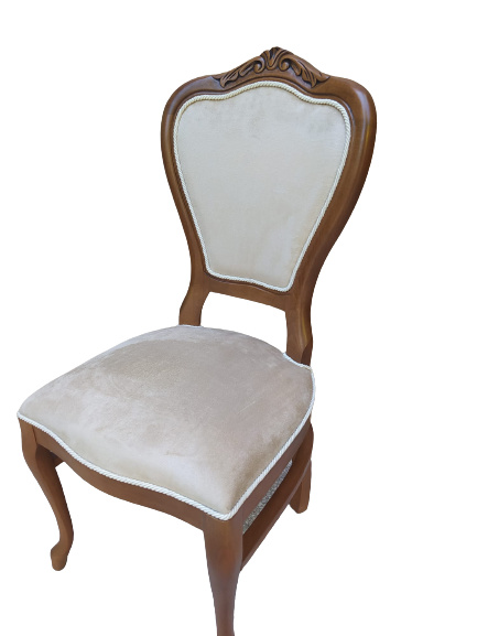 Sandalye 18496 Klasik Model Kayın Aslan ayak ceviz babyface kumaş