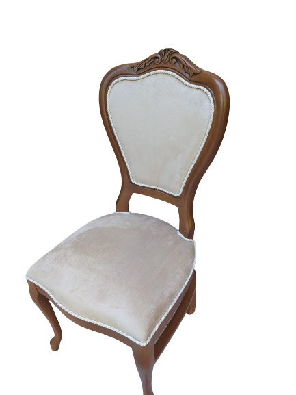 Sandalye 18496 Klasik Model Kayın Aslan ayak ceviz babyface kumaş