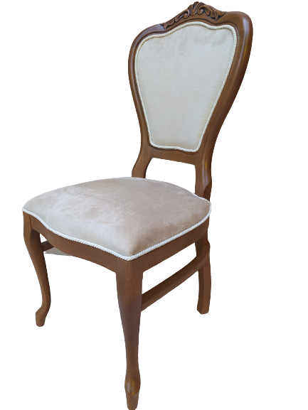 Sandalye 18496 Klasik Model Kayın Aslan ayak ceviz babyface kumaş
