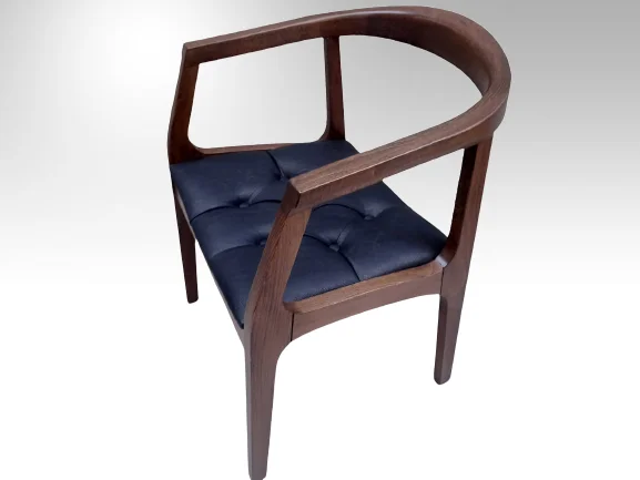 Sandalye 19632 ST Kayın Ahşap Tam Kolçaklı Model ZUS139 Suni Deri