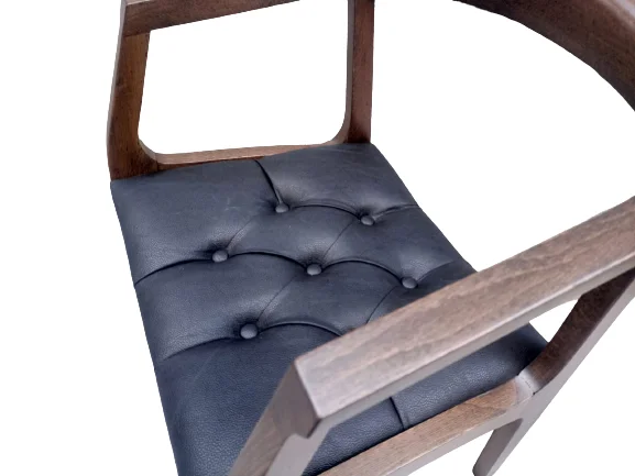 Sandalye 19632 ST Kayın Ahşap Tam Kolçaklı Model ZUS139 Suni Deri