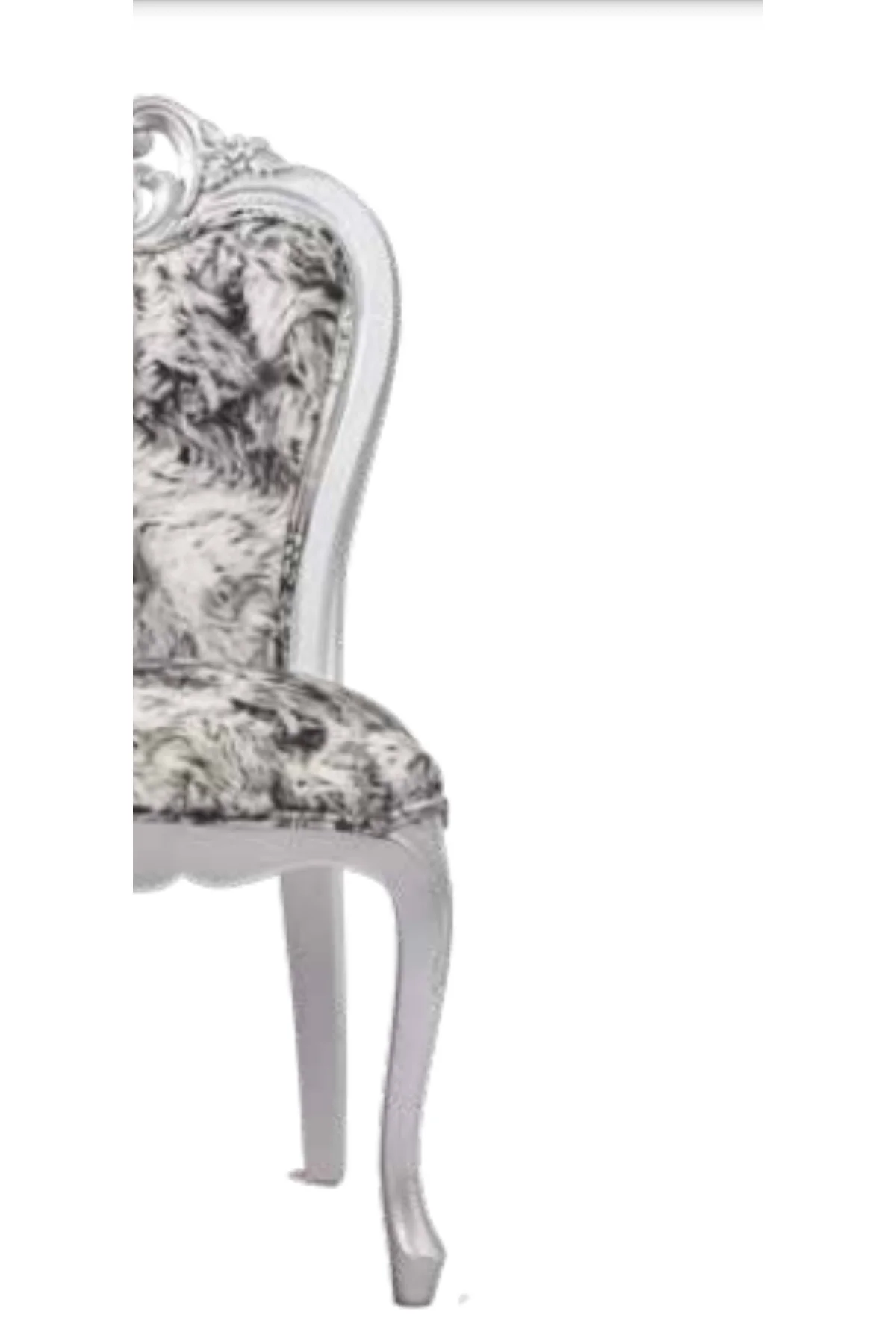 Sandalye 19745 Zus2138 Klasik Eskitme Beyaz Oym Kayın Avangart Aslan Ayak El Yapı - Görsel 5