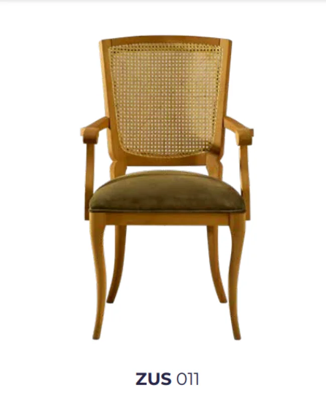 Sandalye 19749 Zus2144 HASIR SIRT Model TAM KOLÇAK Kayın Aslan Ay