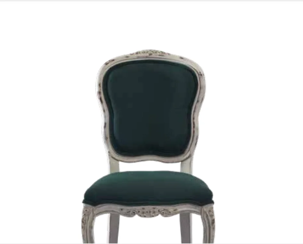 Sandalye 19759 Zus2142 Eskitme Model Yeşil Kumaş Kayın Eskitme As