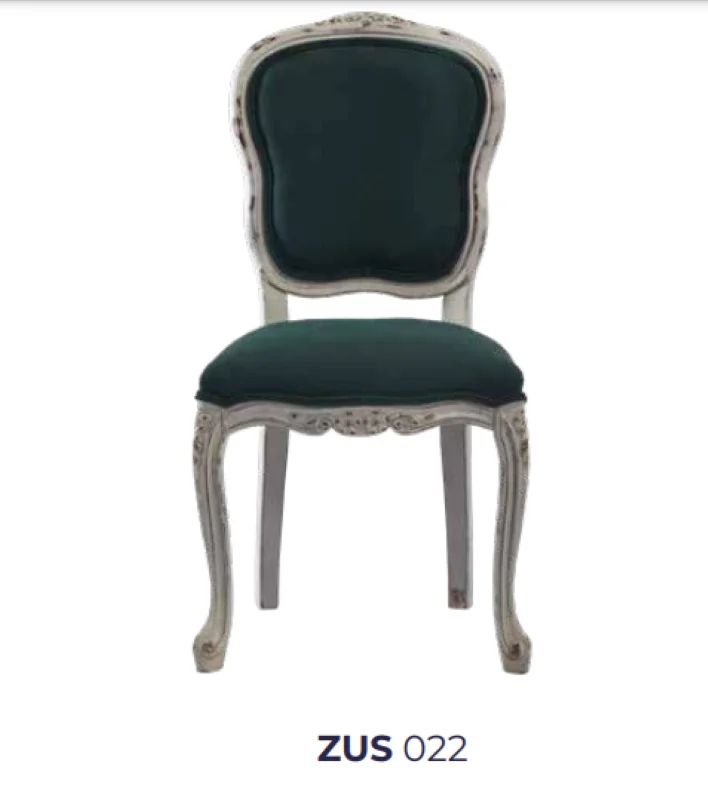 Sandalye 19759 Zus2142 Eskitme Model Yeşil Kumaş Kayın Eskitme As