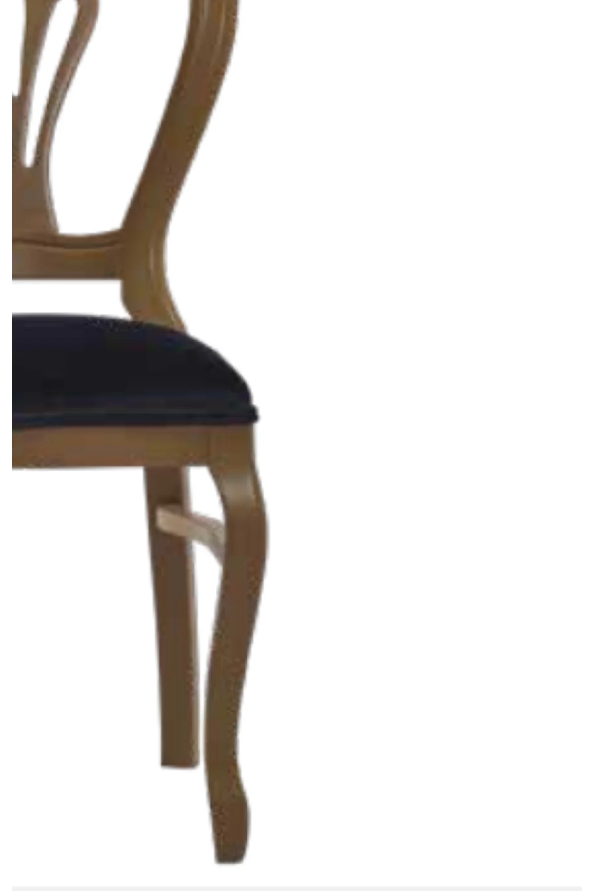 Sandalye 19768 Zus031 Oyma Çizgi Model Kayın Klasik Babyfac Kumaş parlak Kahverng - Görsel 2
