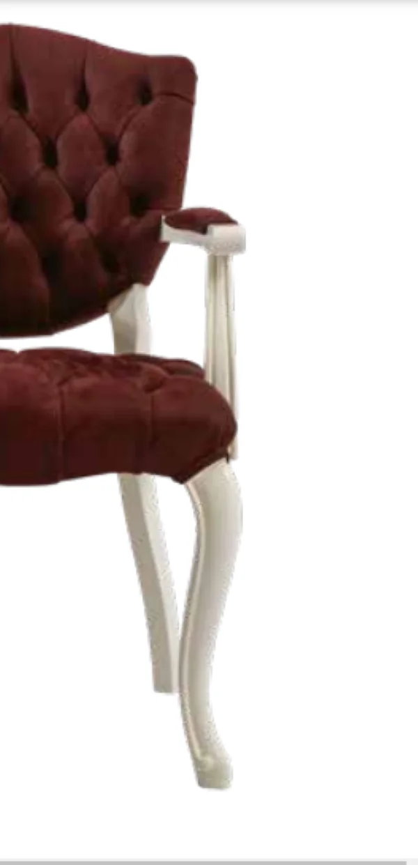 Sandalye 19771 Zus 2145 Kapiton Model Kolçak Beyaz Babyface Bordo