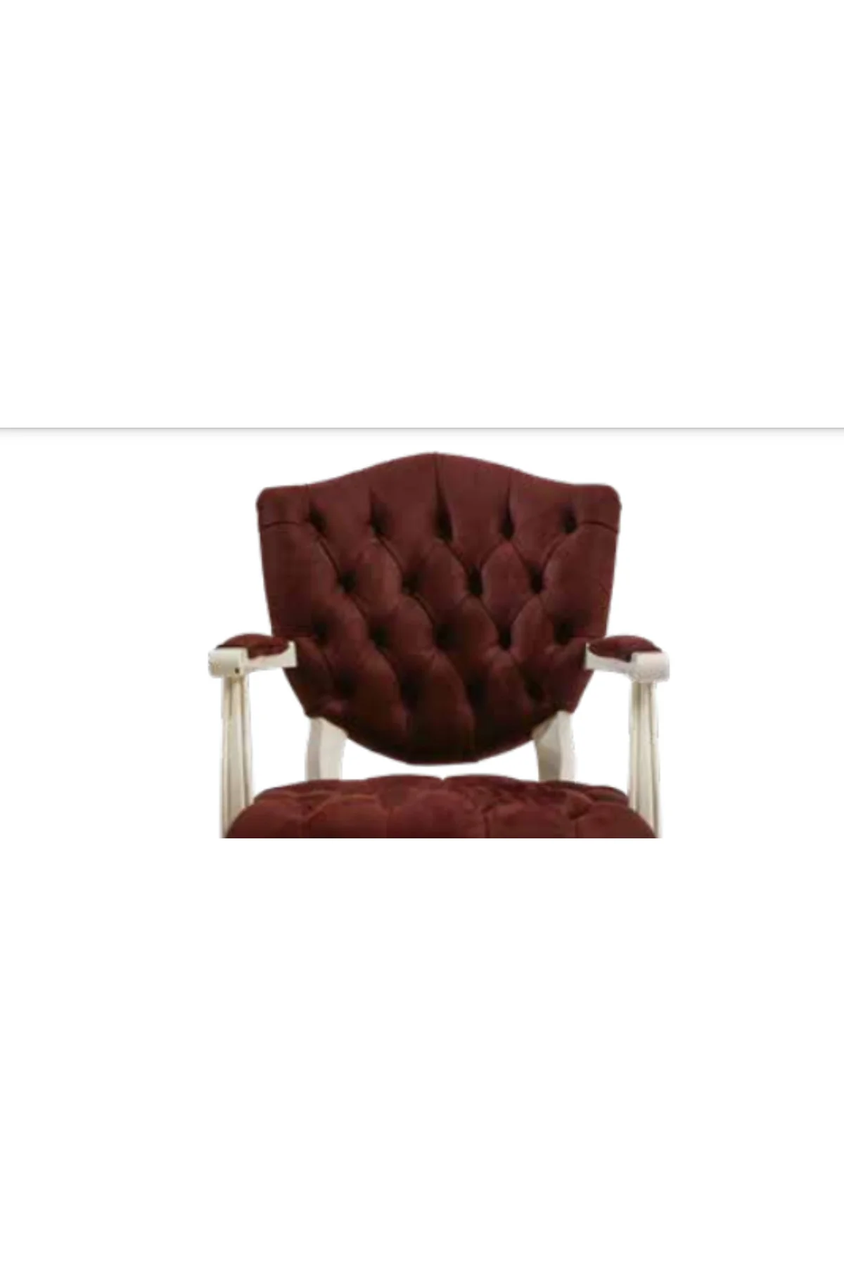 Sandalye 19771 Zus 2145 Kapiton Model Kolçak Beyaz Babyface Bordo Kumaş El Yapım Sandalye 19771 Zus 2145 Kapiton Model Kolçak Beyaz Babyface Bordo Kumaş El Yapım - Görsel 4