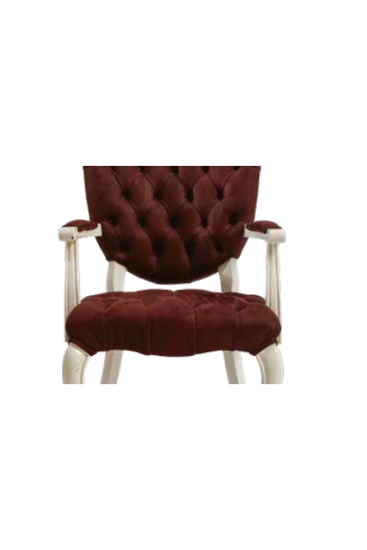 Sandalye 19771 Zus 2145 Kapiton Model Kolçak Beyaz Babyface Bordo Kumaş El Yapım Sandalye 19771 Zus 2145 Kapiton Model Kolçak Beyaz Babyface Bordo Kumaş El Yapım - Görsel 6