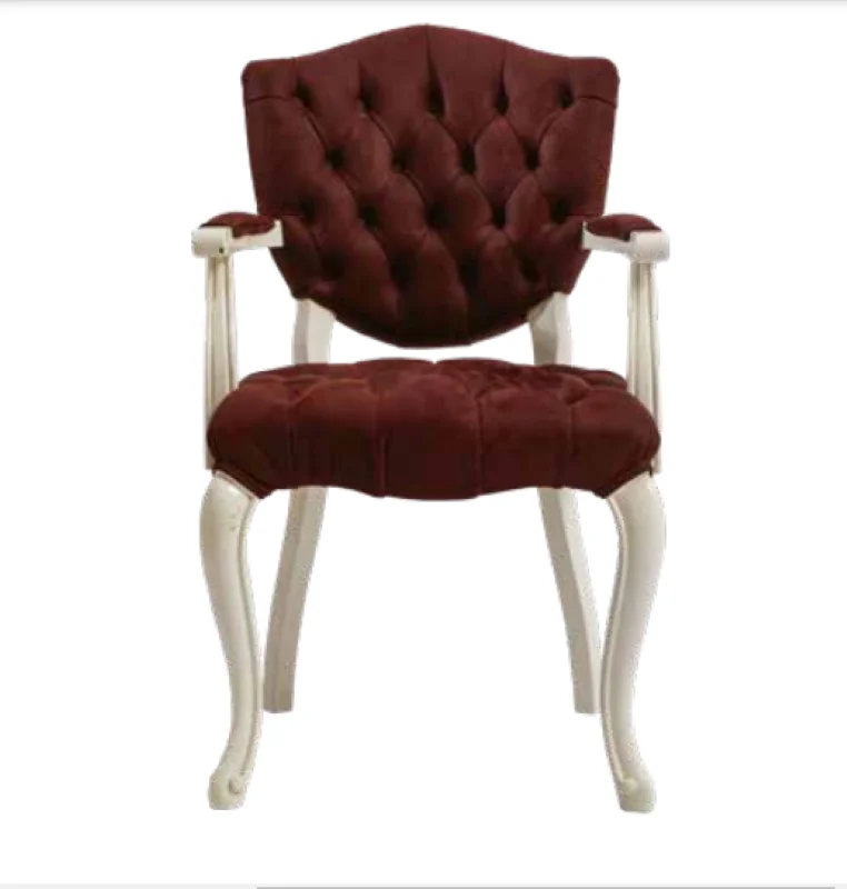Sandalye 19771 Zus 2145 Kapiton Model Kolçak Beyaz Babyface Bordo
