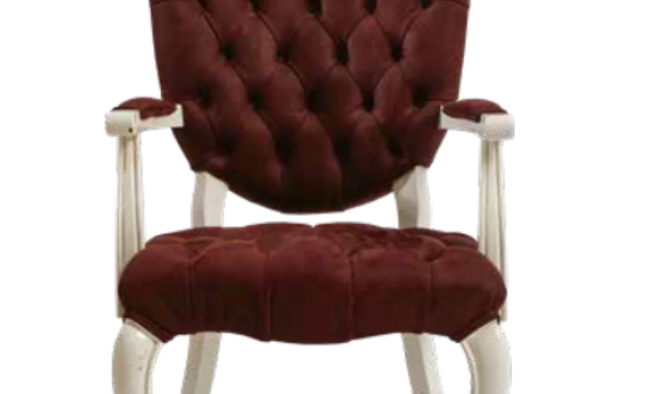 Sandalye 19771 Zus 2145 Kapiton Model Kolçak Beyaz Babyface Bordo
