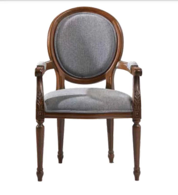 Sandalye 19773 Zus 2150 Model kolçak oyma Madalyon Model Gri Kuma