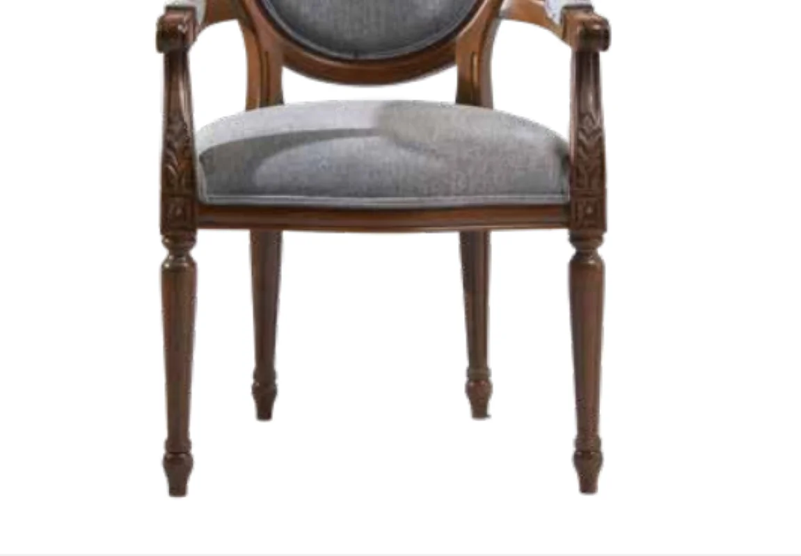 Sandalye 19773 Zus 2150 Model kolçak oyma Madalyon Model Gri Kuma