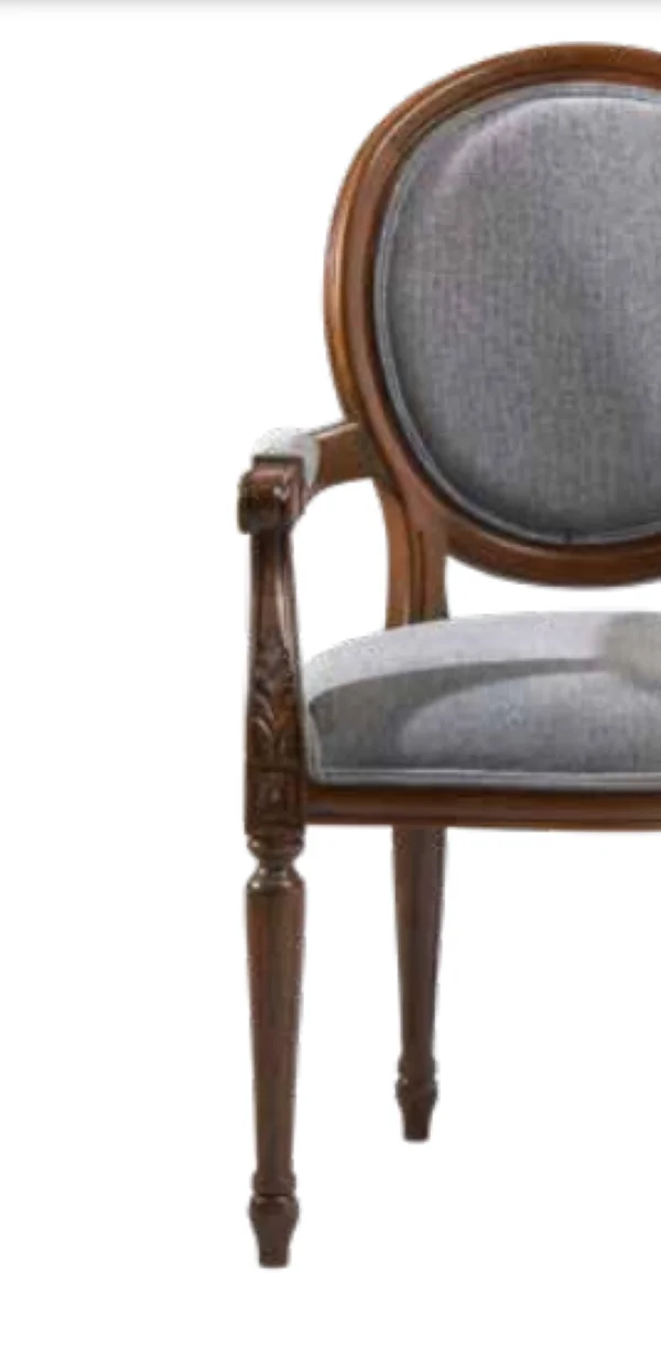 Sandalye 19773 Zus 2150 Model kolçak oyma Madalyon Model Gri Kuma