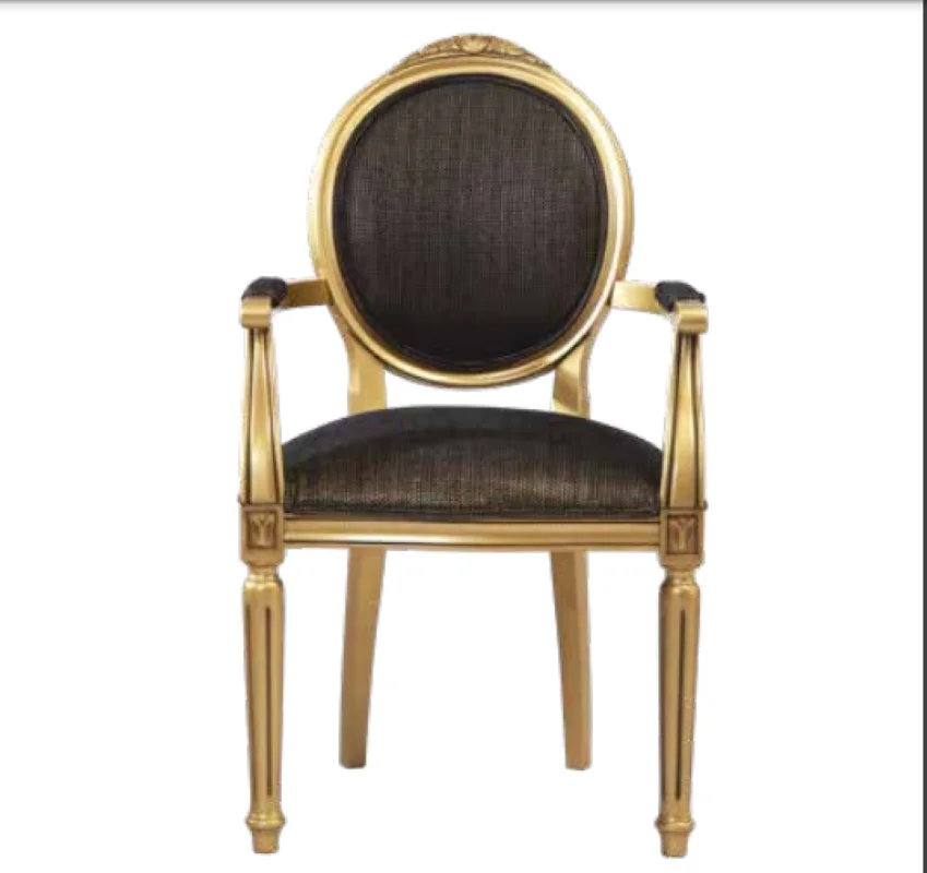 Sandalye 19774 Zus2149 Çizgili Madalyon Model Tam Kolçak Gold ren