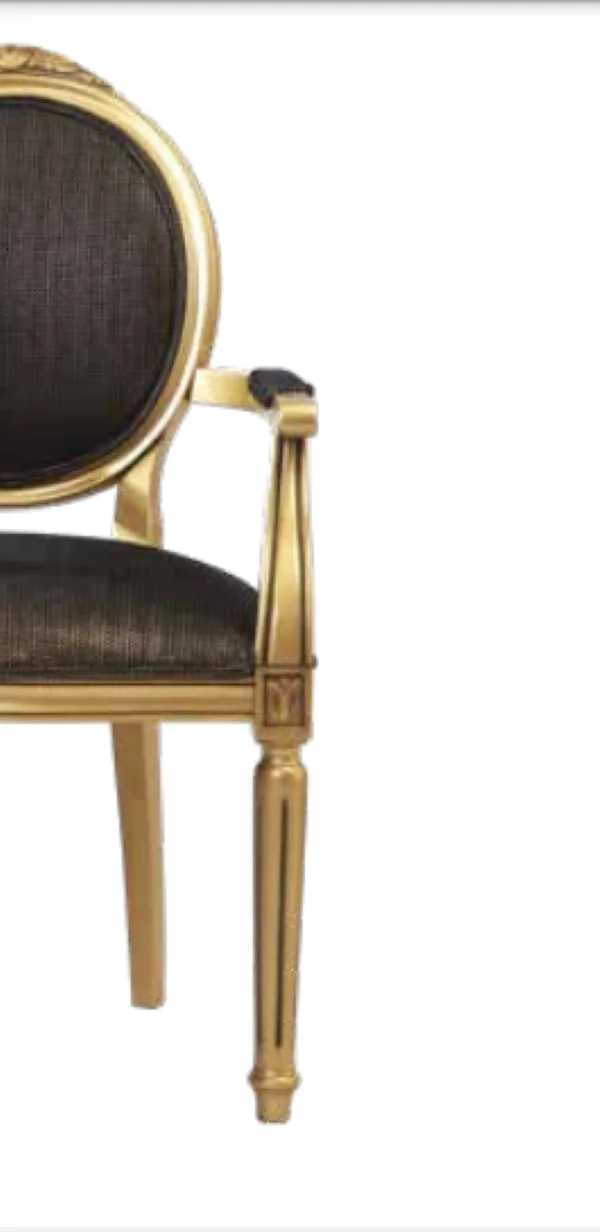 Sandalye 19774 Zus2149 Çizgili Madalyon Model Tam Kolçak Gold ren