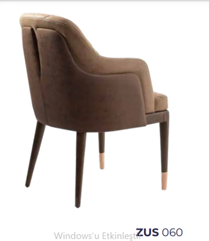 Sandalye 19797 Zus 2110 Berjer Model Vizon-Kahve Renk Tam Kolçak 