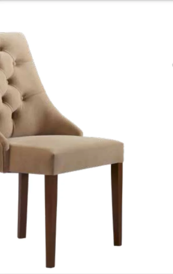 Sandalye 19805 Zus2119 Kapitone Model Bej Renk Ort Nubuk Kumaş Ya