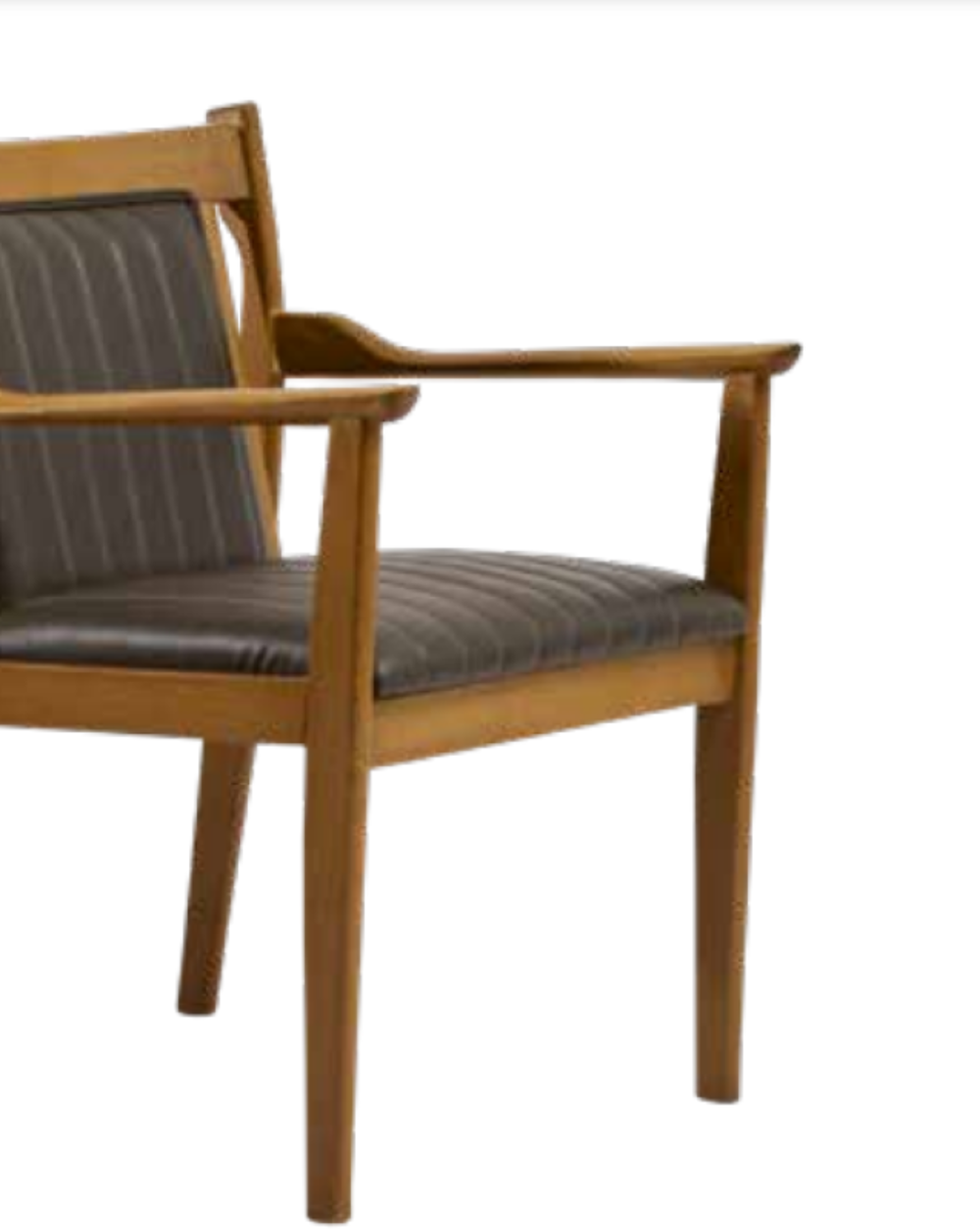 Sandalye 19857 Zus 2026 Kolçaklı Kayın Ayak Dilimli Suni Deri Döş