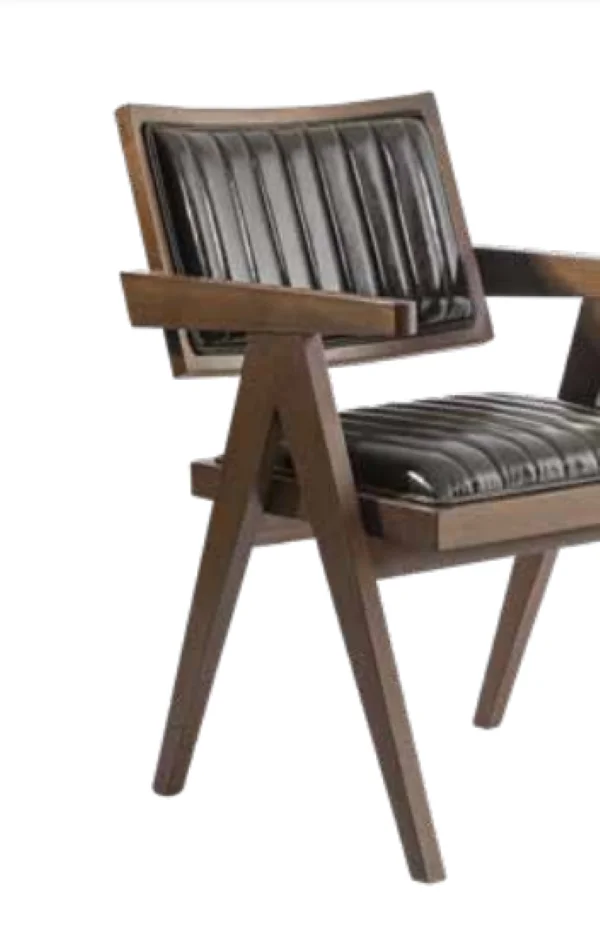 Sandalye 19859 Zus 2036 Dilim MODEL Kolçaklı Kayın Ayak Suni Deri