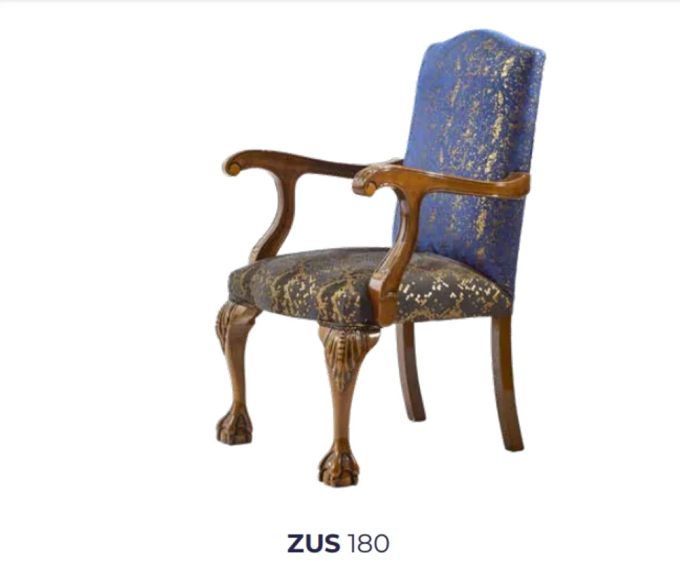 Sandalye 198752 Zus2250 Model Oyma Ayak-Sırtlık Ahşap Retro Ceviz