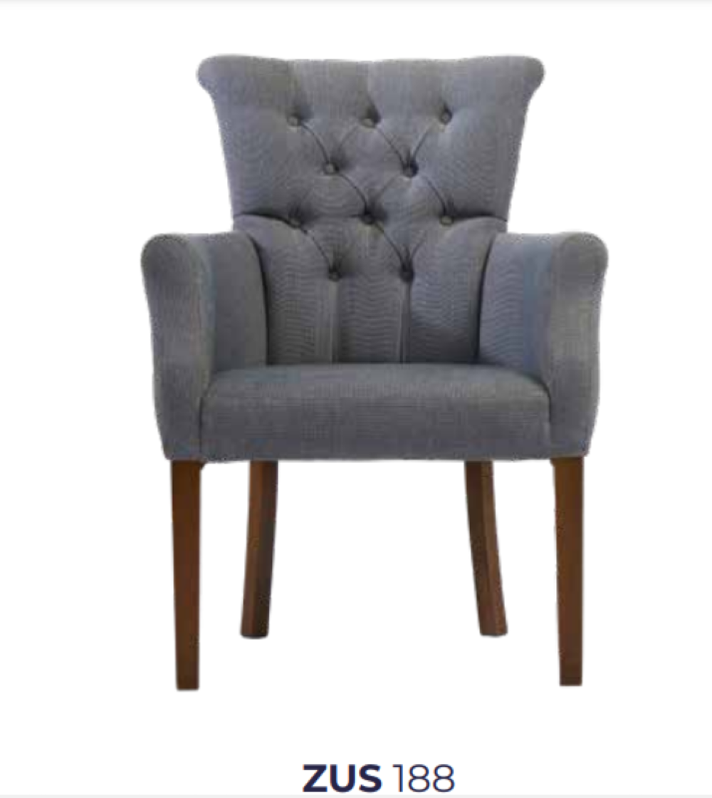 Sandalye 198760 Zus2266 Berjer Kayın Retro Ayak Mavi Nubuk Kumaş 