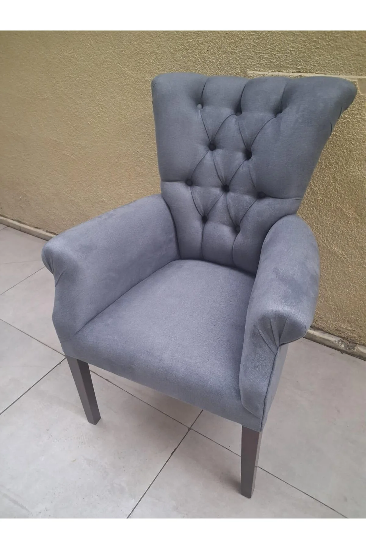 Sandalye 198760 Zus2266 Berjer Kayın Retro Ayak Mavi Nubuk Kumaş Ort otr El yapım Sandalye 198760 Zus2266 Berjer Kayın Retro Ayak Mavi Nubuk Kumaş Ort otr El yapım - Görsel 6