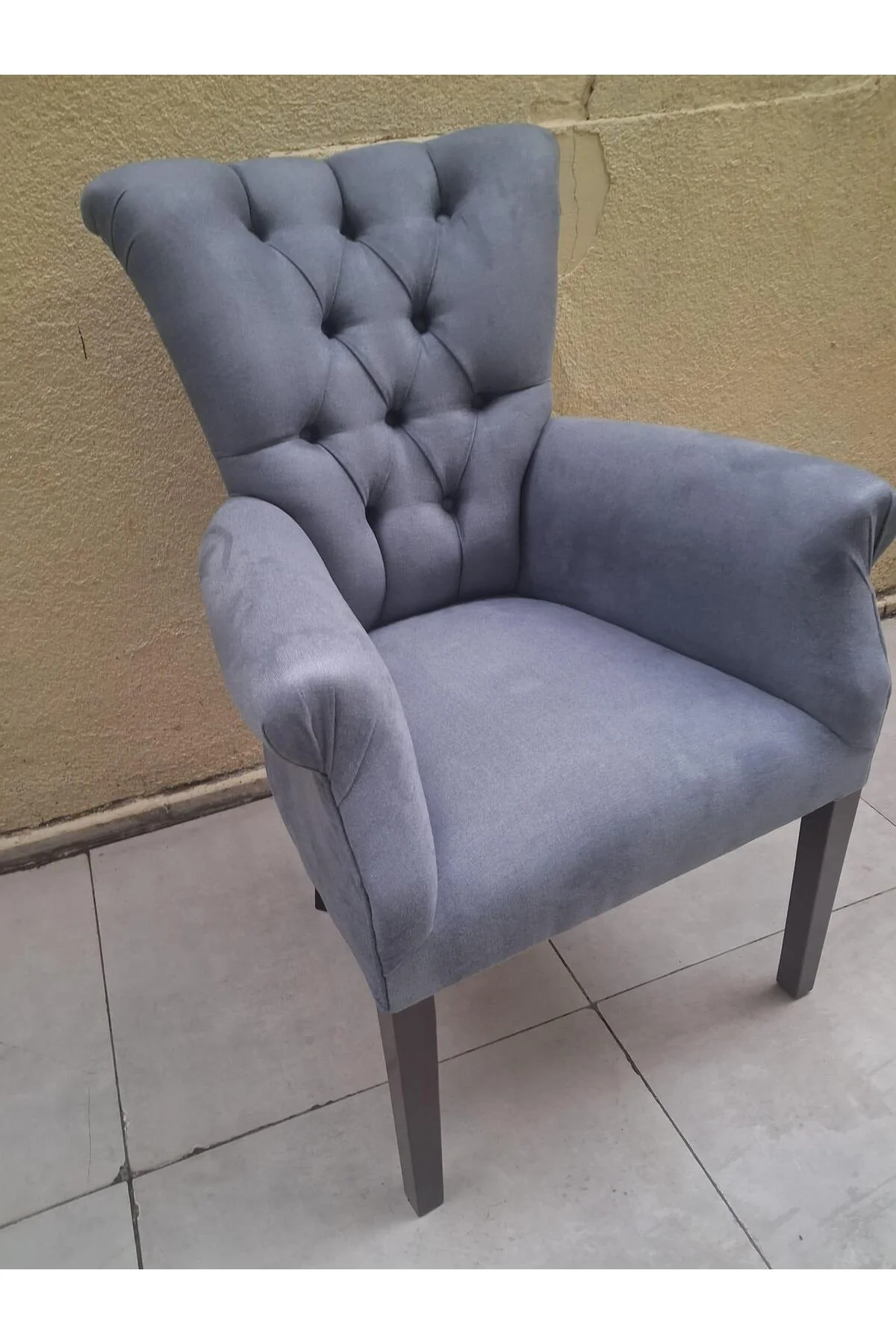 Sandalye 198760 Zus2266 Berjer Kayın Retro Ayak Mavi Nubuk Kumaş Ort otr El yapım Sandalye 198760 Zus2266 Berjer Kayın Retro Ayak Mavi Nubuk Kumaş Ort otr El yapım - Görsel 8