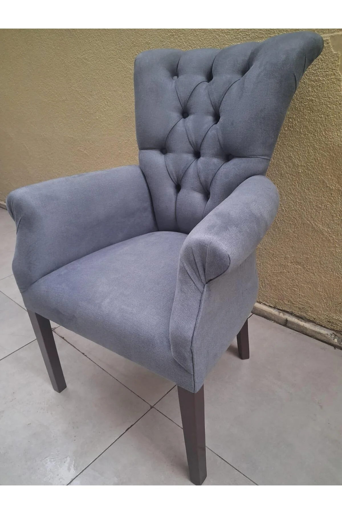 Sandalye 198760 Zus2266 Berjer Kayın Retro Ayak Mavi Nubuk Kumaş Ort otr El yapım Sandalye 198760 Zus2266 Berjer Kayın Retro Ayak Mavi Nubuk Kumaş Ort otr El yapım - Görsel 7