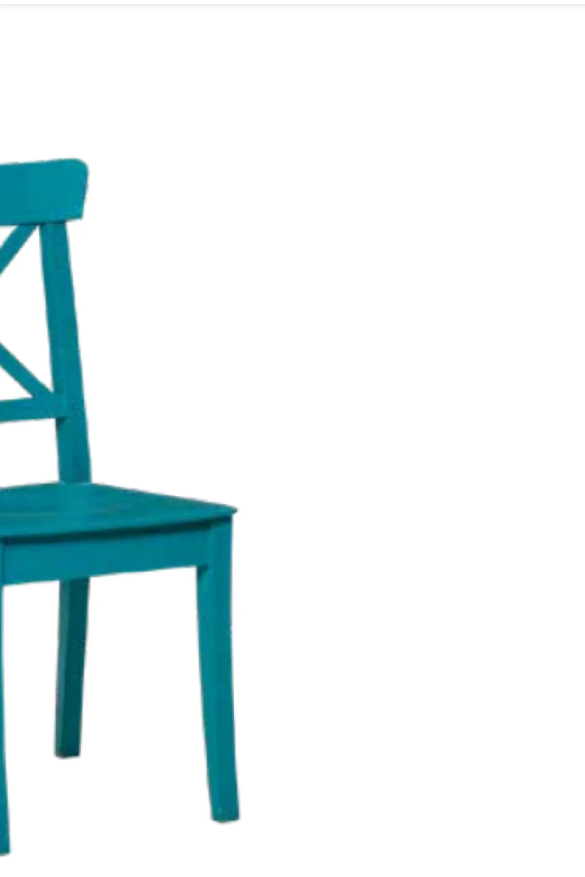 Sandalye 198799 Zus228 Çapraz Sırt Model Parlak Turkuaz Boya Ahşap Kayın Küt Ayak - Görsel 4