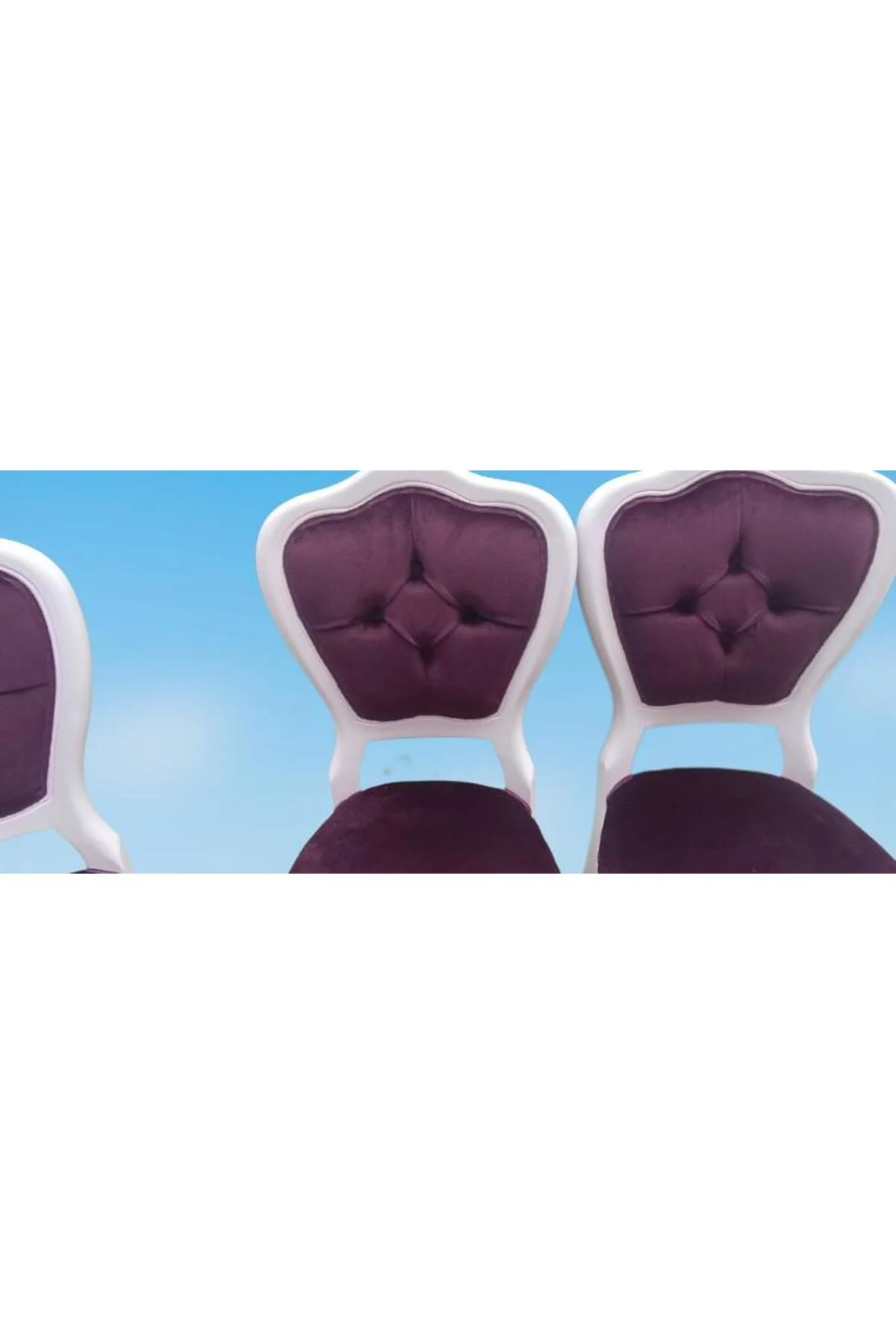 Sandalye 90147 Klasik Model Kayın Aslan ayak Parlak Beyaz babyface kumaş El Yapım - Görsel 5