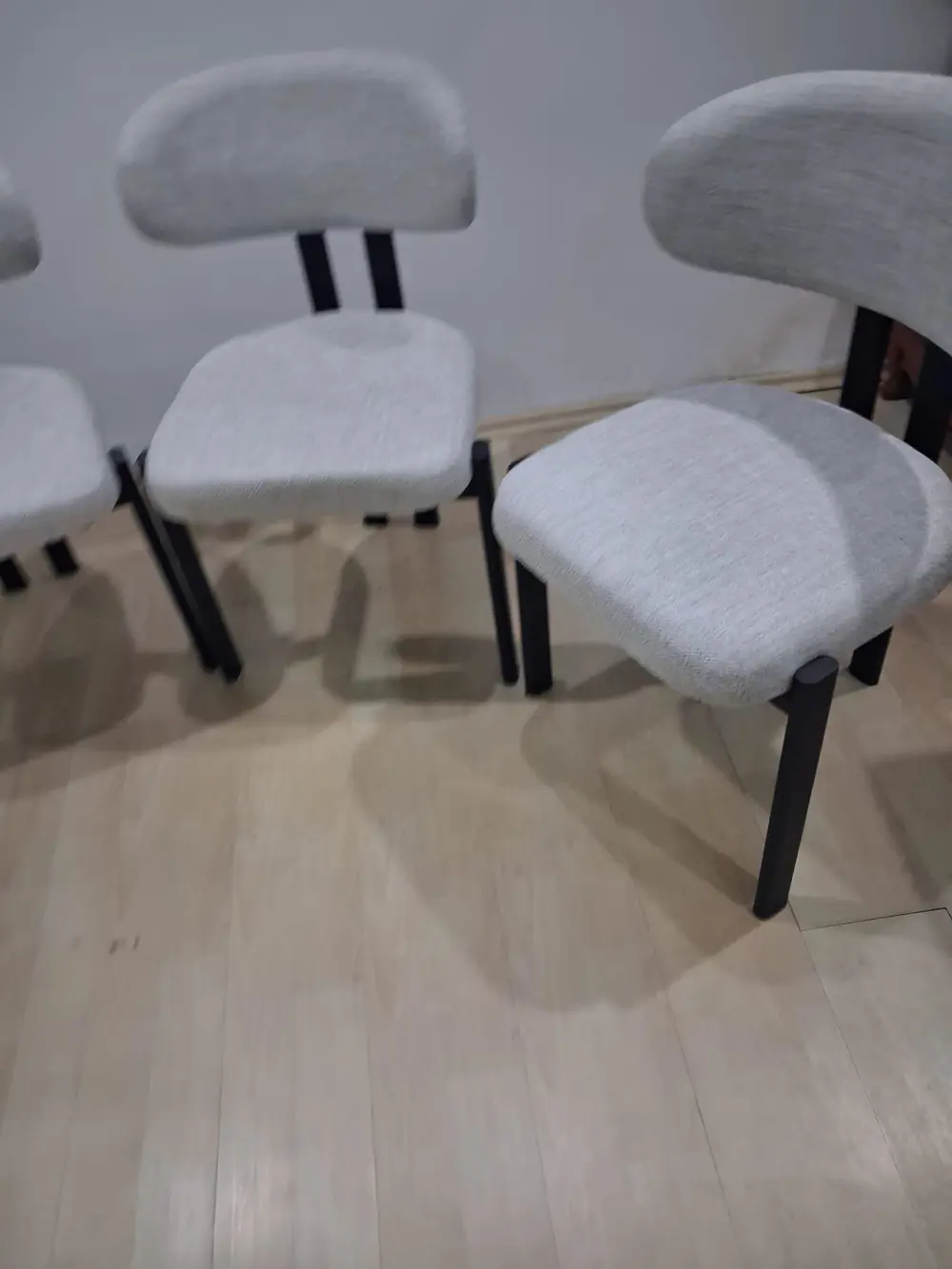 Sandalye 90604 Eliza Model Metal Siyah Ayak 4Ad keten kumaş Ortop