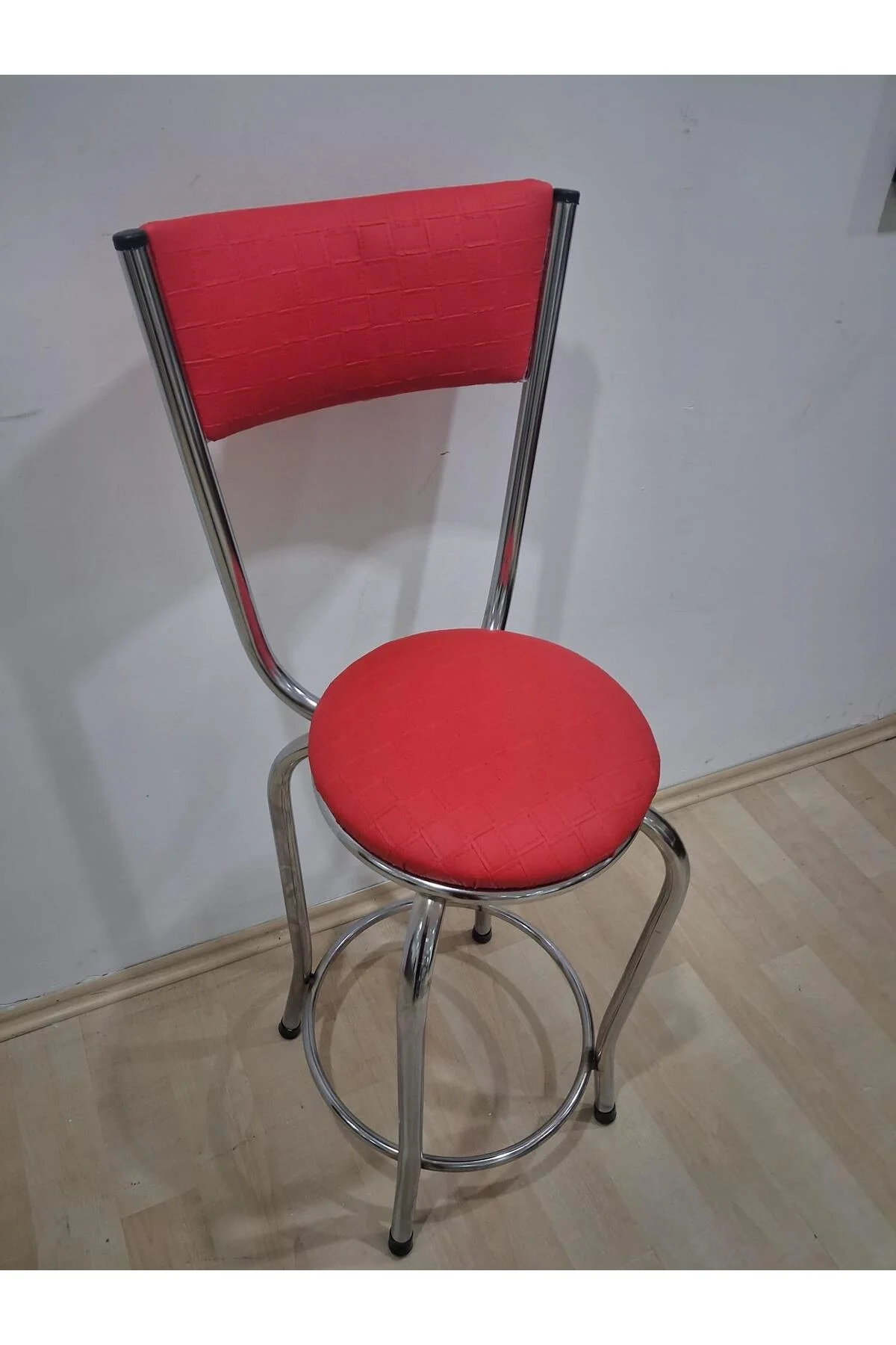 Sandalye Bar Tabure 90676 Model Kırmızı Suni Deri Döşem Metal Krom Kaplama 1 Adet Sandalye Bar Tabure 90676 Model Kırmızı Suni Deri Döşem Metal Krom Kaplama 1 Adet - Görsel 2