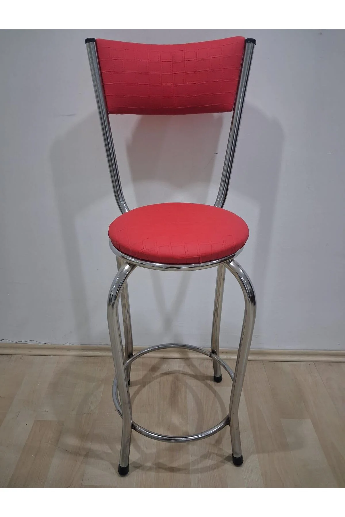Sandalye Bar Tabure 90676 Model Kırmızı Suni Deri Döşem Metal Krom Kaplama 1 Adet Sandalye Bar Tabure 90676 Model Kırmızı Suni Deri Döşem Metal Krom Kaplama 1 Adet - Görsel 5