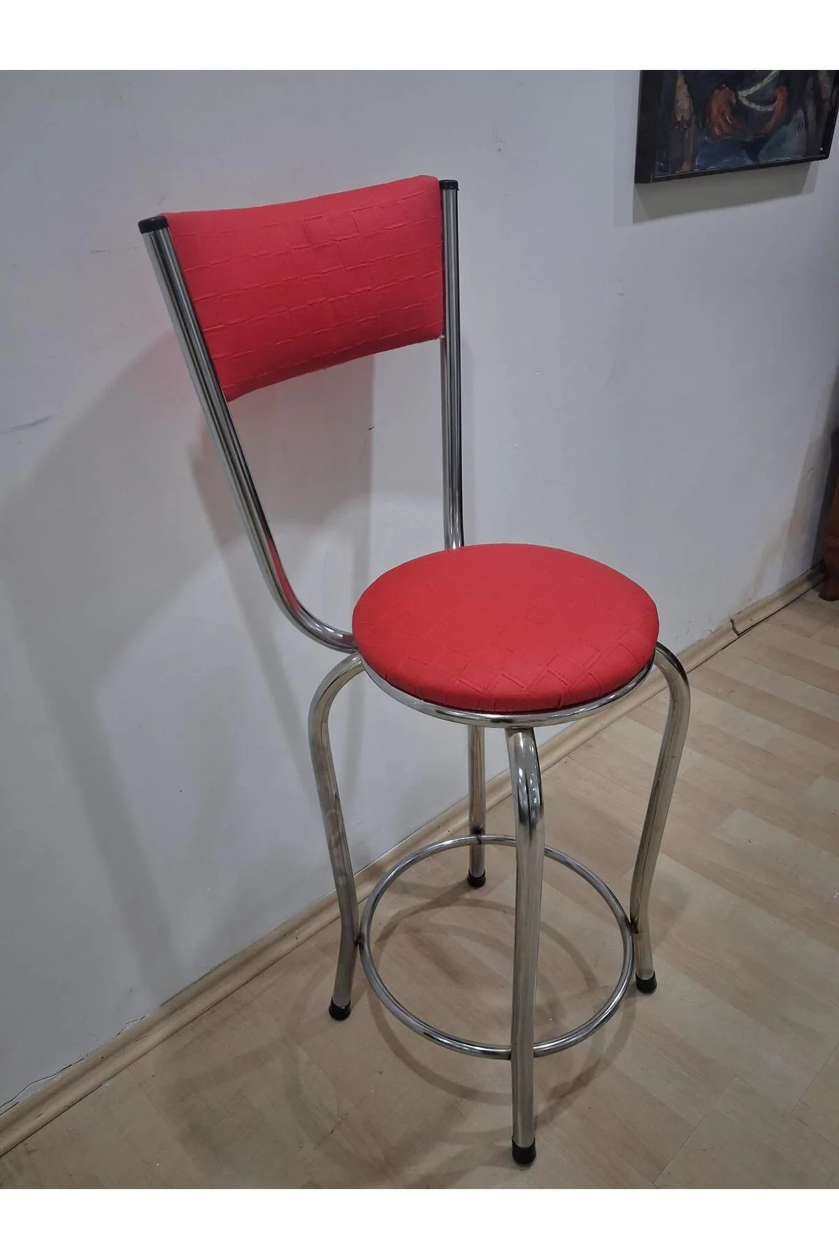 Sandalye Bar Tabure 90676 Model Kırmızı Suni Deri Döşem Metal Krom Kaplama 1 Adet Sandalye Bar Tabure 90676 Model Kırmızı Suni Deri Döşem Metal Krom Kaplama 1 Adet - Görsel 6