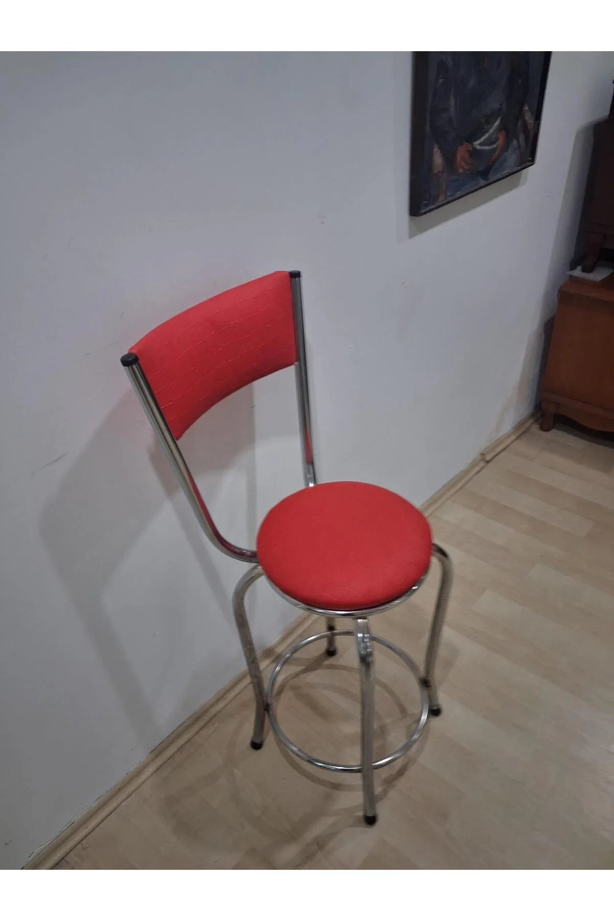 Sandalye Bar Tabure 90676 Model Kırmızı Suni Deri Döşem Metal Krom Kaplama 1 Adet Sandalye Bar Tabure 90676 Model Kırmızı Suni Deri Döşem Metal Krom Kaplama 1 Adet - Görsel 7