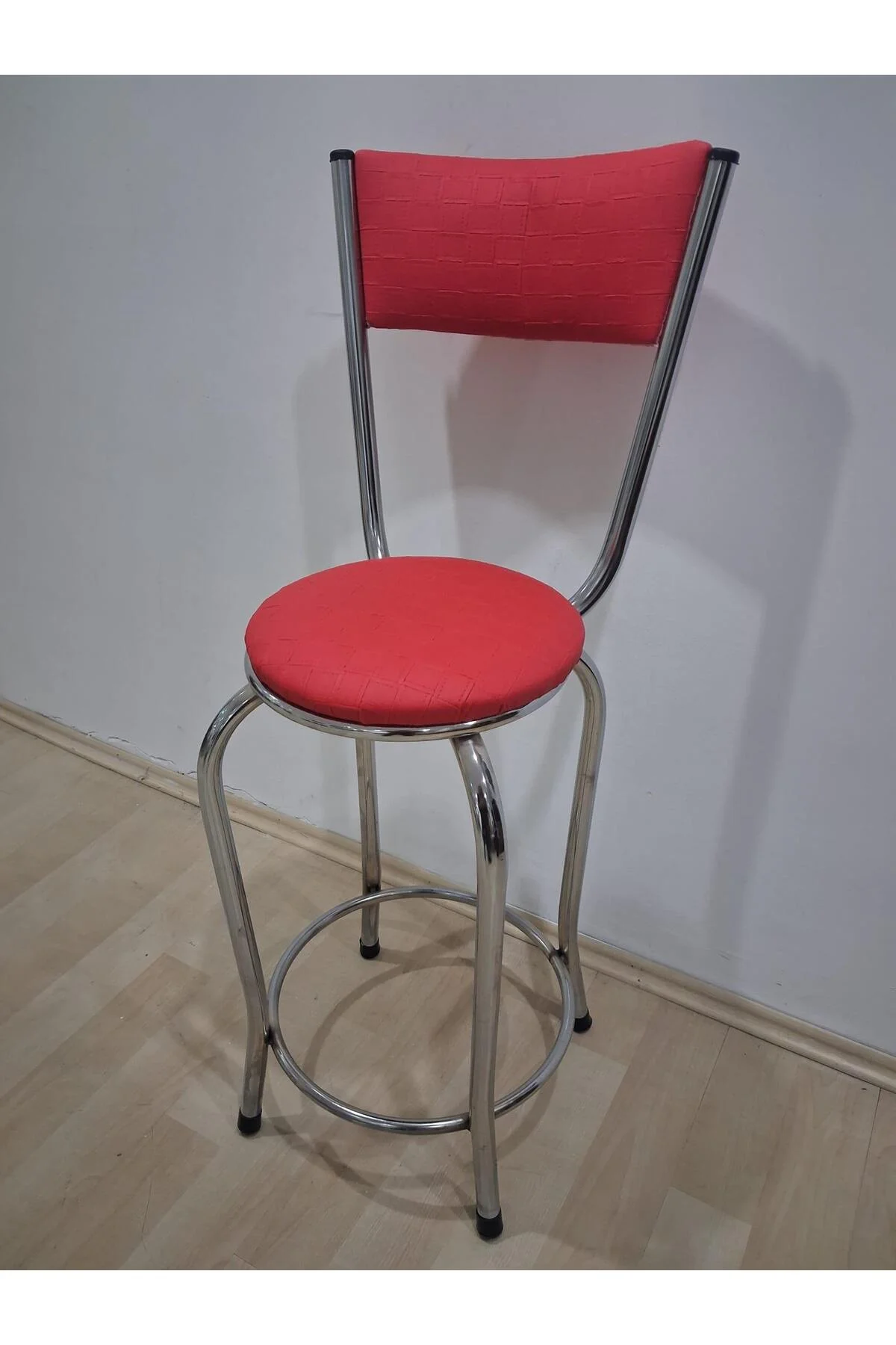 Sandalye Bar Tabure 90676 Model Kırmızı Suni Deri Döşem Metal Krom Kaplama 1 Adet Sandalye Bar Tabure 90676 Model Kırmızı Suni Deri Döşem Metal Krom Kaplama 1 Adet - Görsel 4
