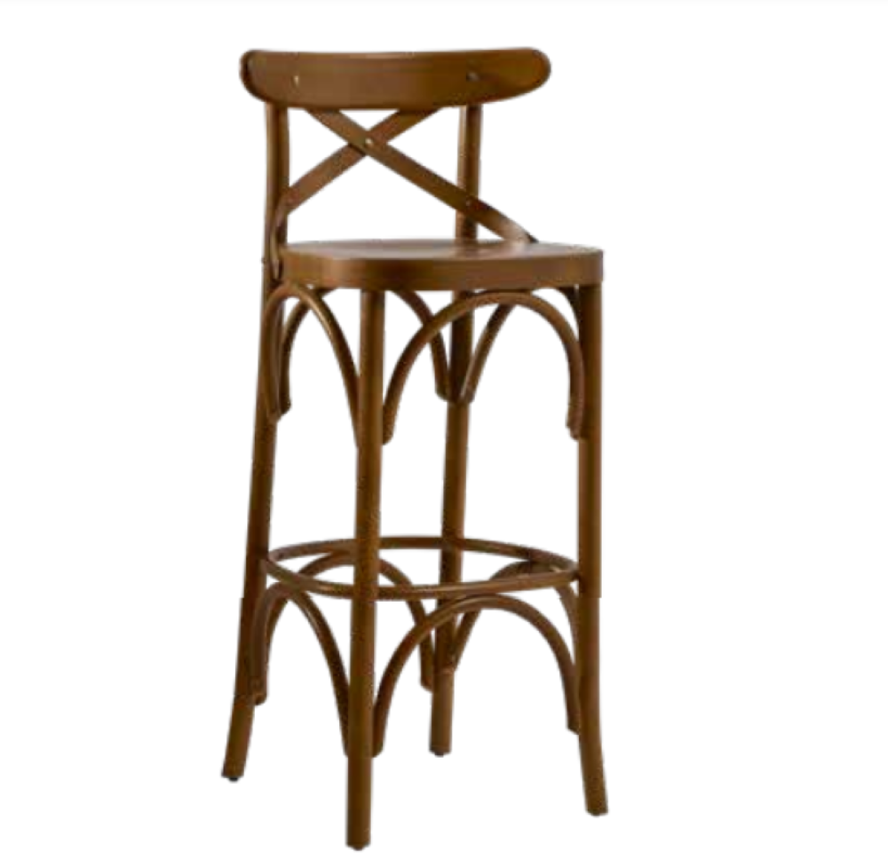 Sandalye BAR YÜKSEK 1921 Zus 2291 ÇAPRAZ Cafe Kayın Oval Parlak C