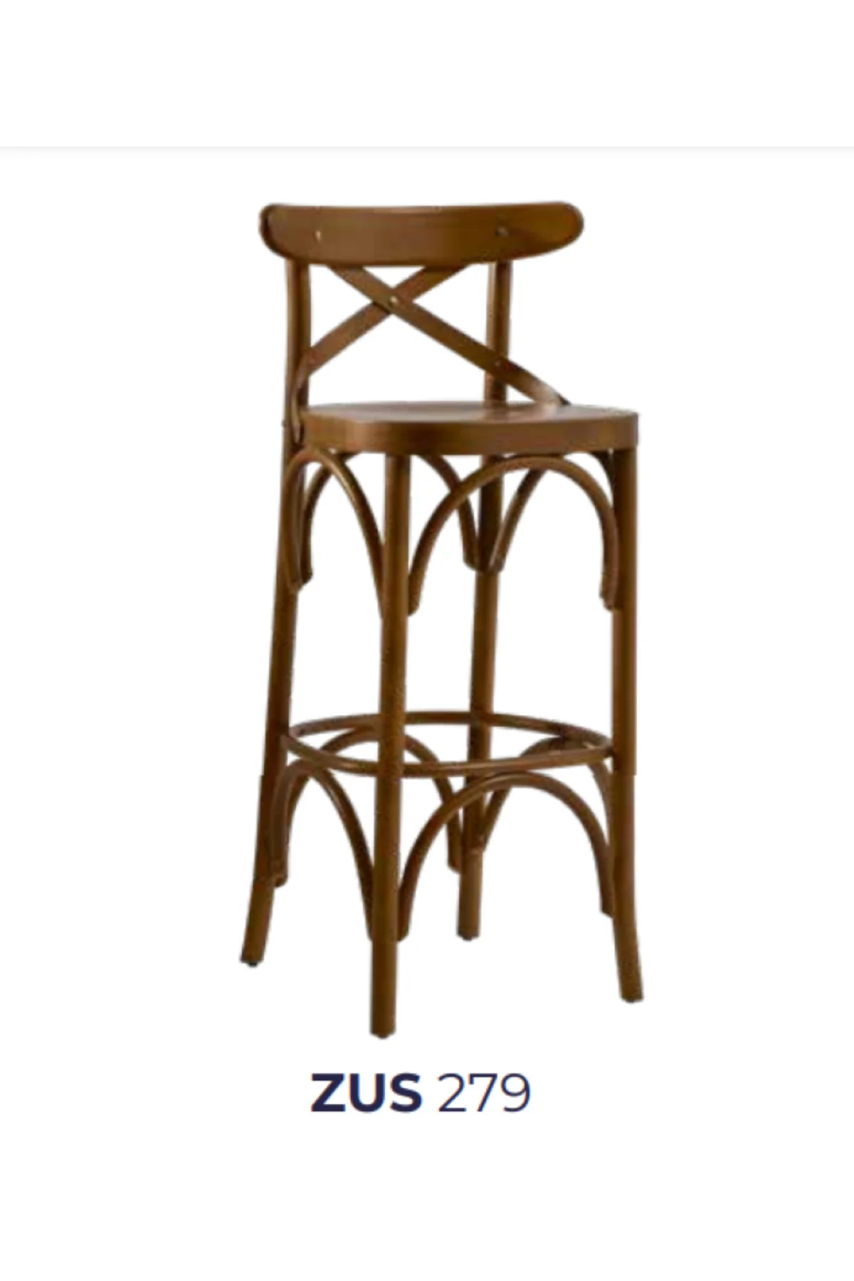 Sandalye BAR YÜKSEK 1921 Zus2291 ÇAPRAZ Cafe Kayın Oval Parlak Ceviz El Yapım - Görsel 7