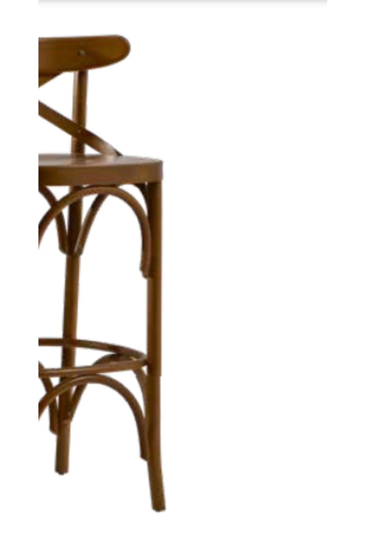Sandalye BAR YÜKSEK 1921 Zus2291 ÇAPRAZ Cafe Kayın Oval Parlak Ceviz El Yapım - Görsel 5