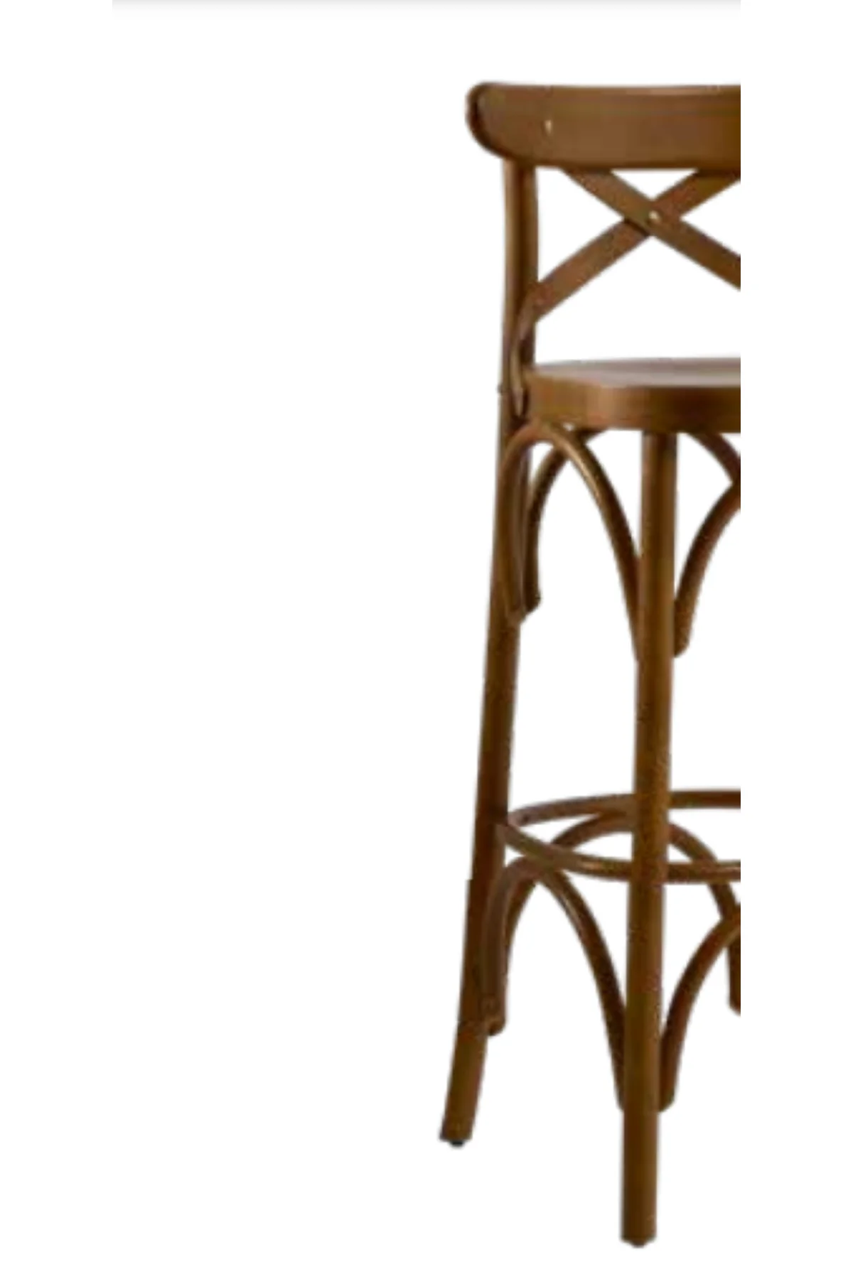 Sandalye BAR YÜKSEK 1921 Zus2291 ÇAPRAZ Cafe Kayın Oval Parlak Ceviz El Yapım - Görsel 6