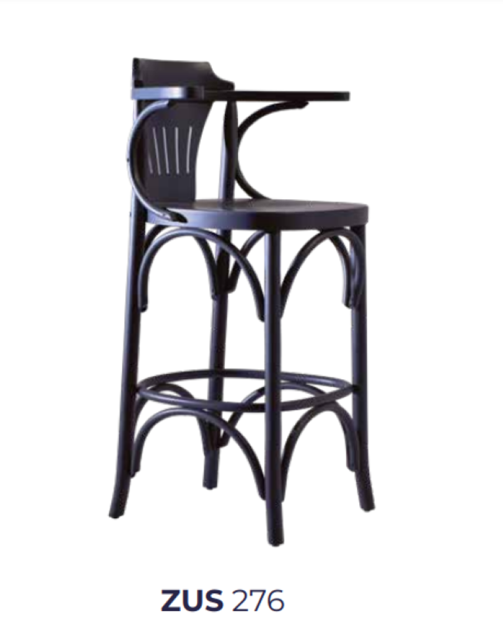 Sandalye BAR yüksek1918 Zus 2288 OVAL Ahşap Kayın Modern Ayak Siy