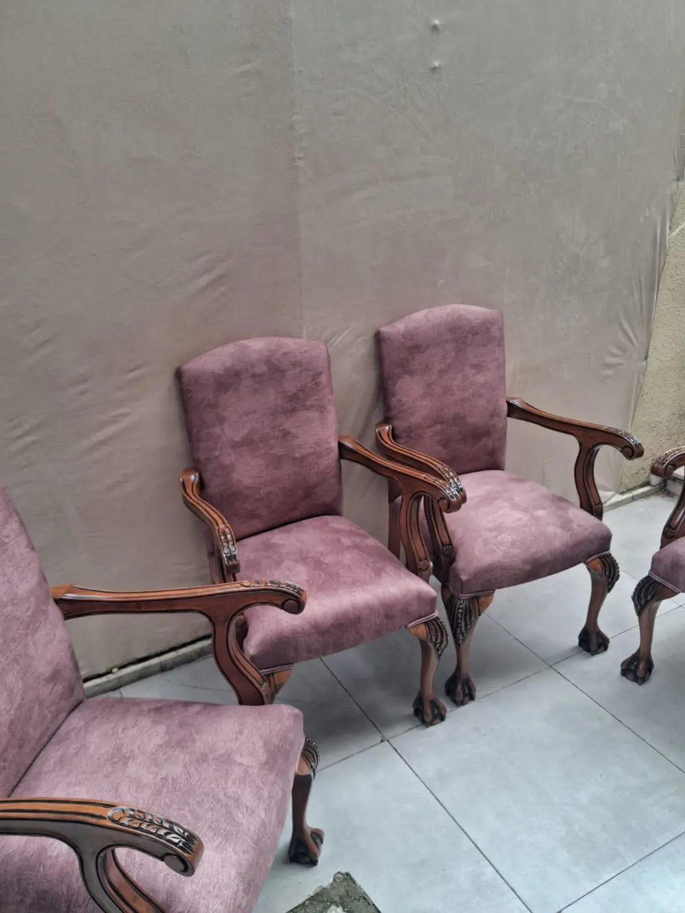 Sandalye Berjer Bengi 90620 Model Aslan Ayak  Oymalı Gölge Desen 