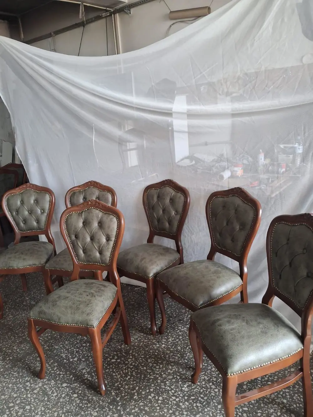 Sandalye  Klasik 90613 Model Kayın Aslan Ayak Ceviz Nubuk Kumaş 6