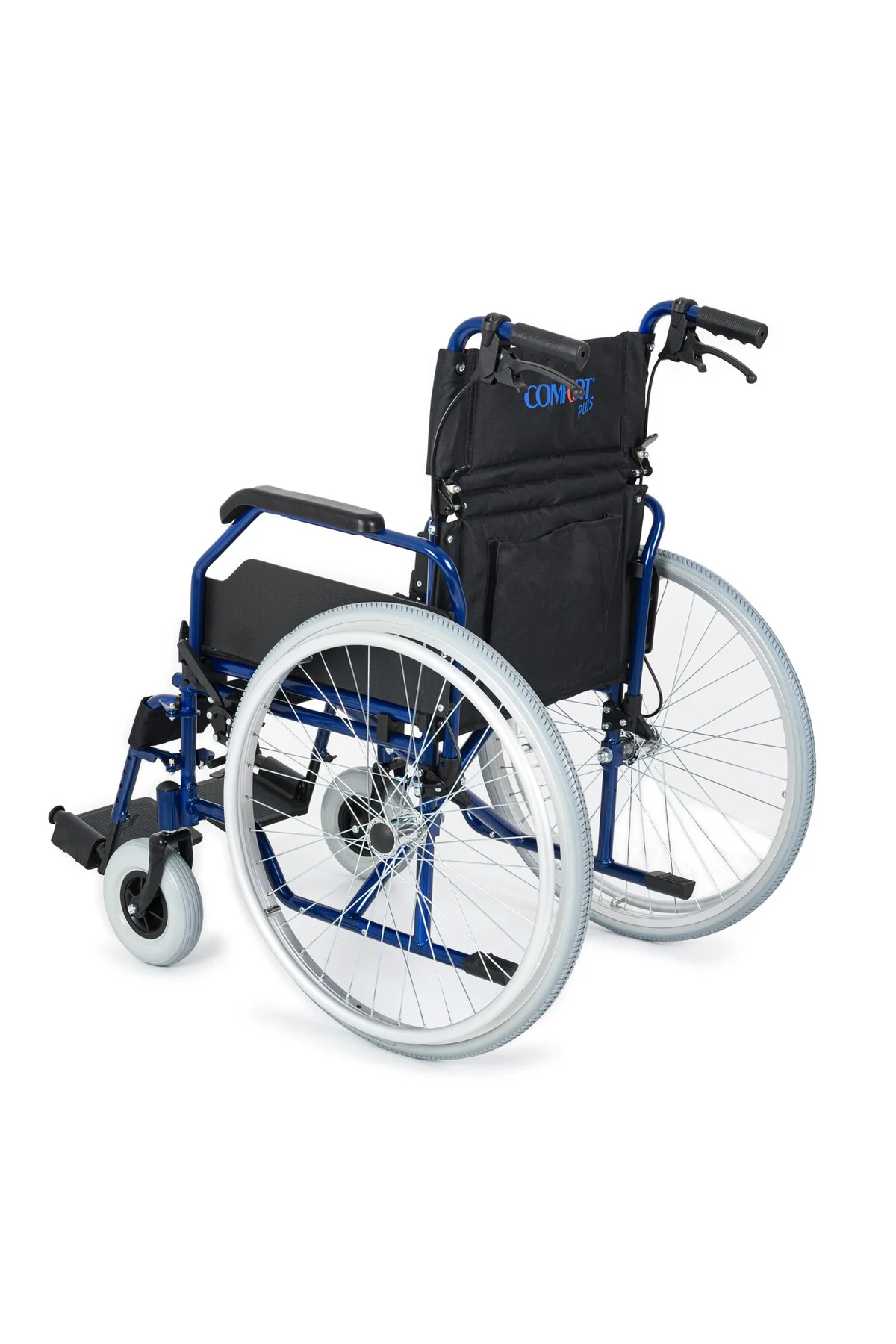 Sandalye Lacivert | 45cm Oturum,Alüminyum Gövde,Refakatçi Frenli, Sırt Kırılmalı DM-321