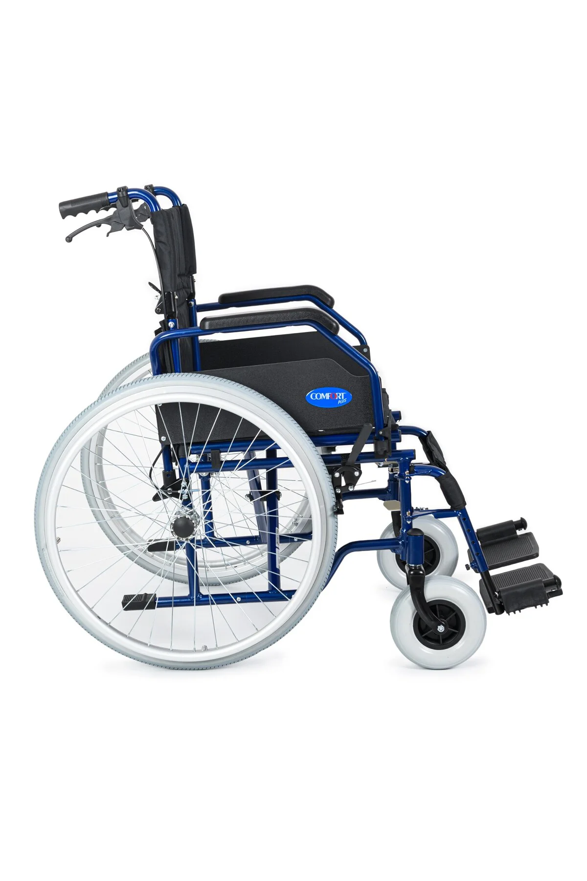 Sandalye Lacivert | 45cm Oturum,Alüminyum Gövde,Refakatçi Frenli, Sırt Kırılmalı DM-321